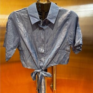 Stylish Blue Button-Down Women's Shirt